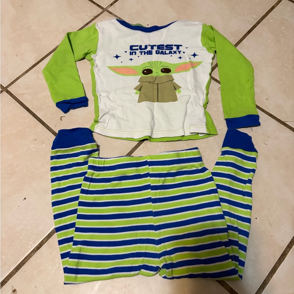 Star Wars Green and Blue Striped Pajama Set
